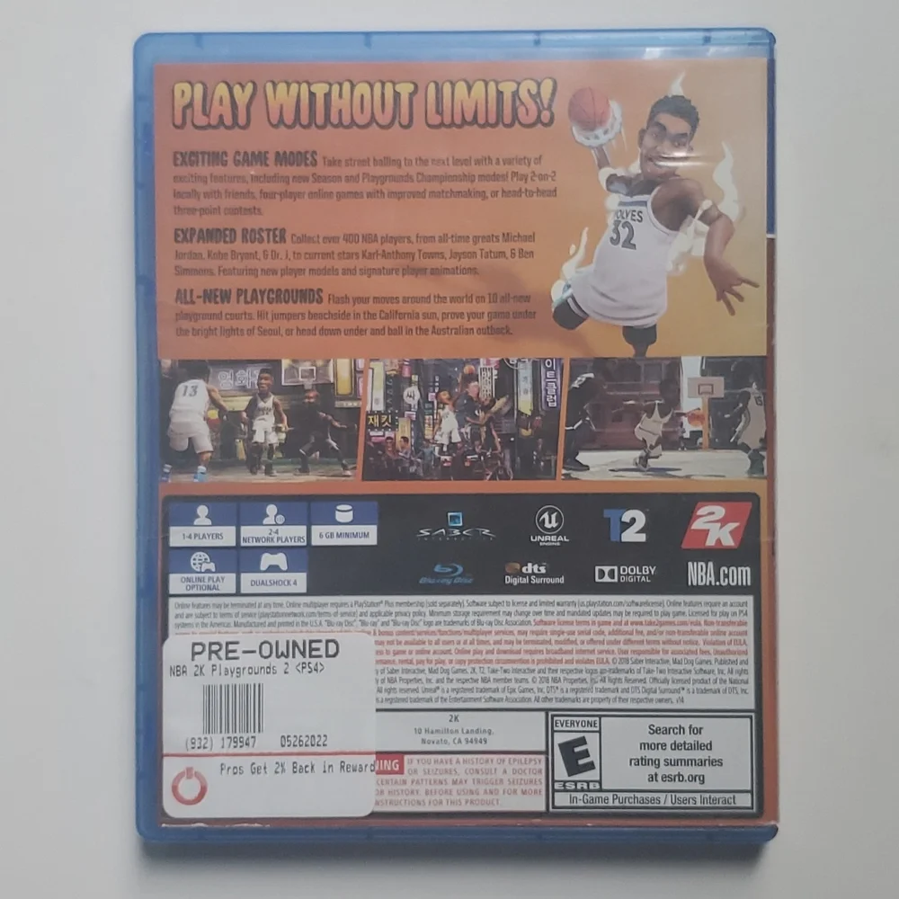 Playstation 4 NBA 2K Playgrounds2-Used